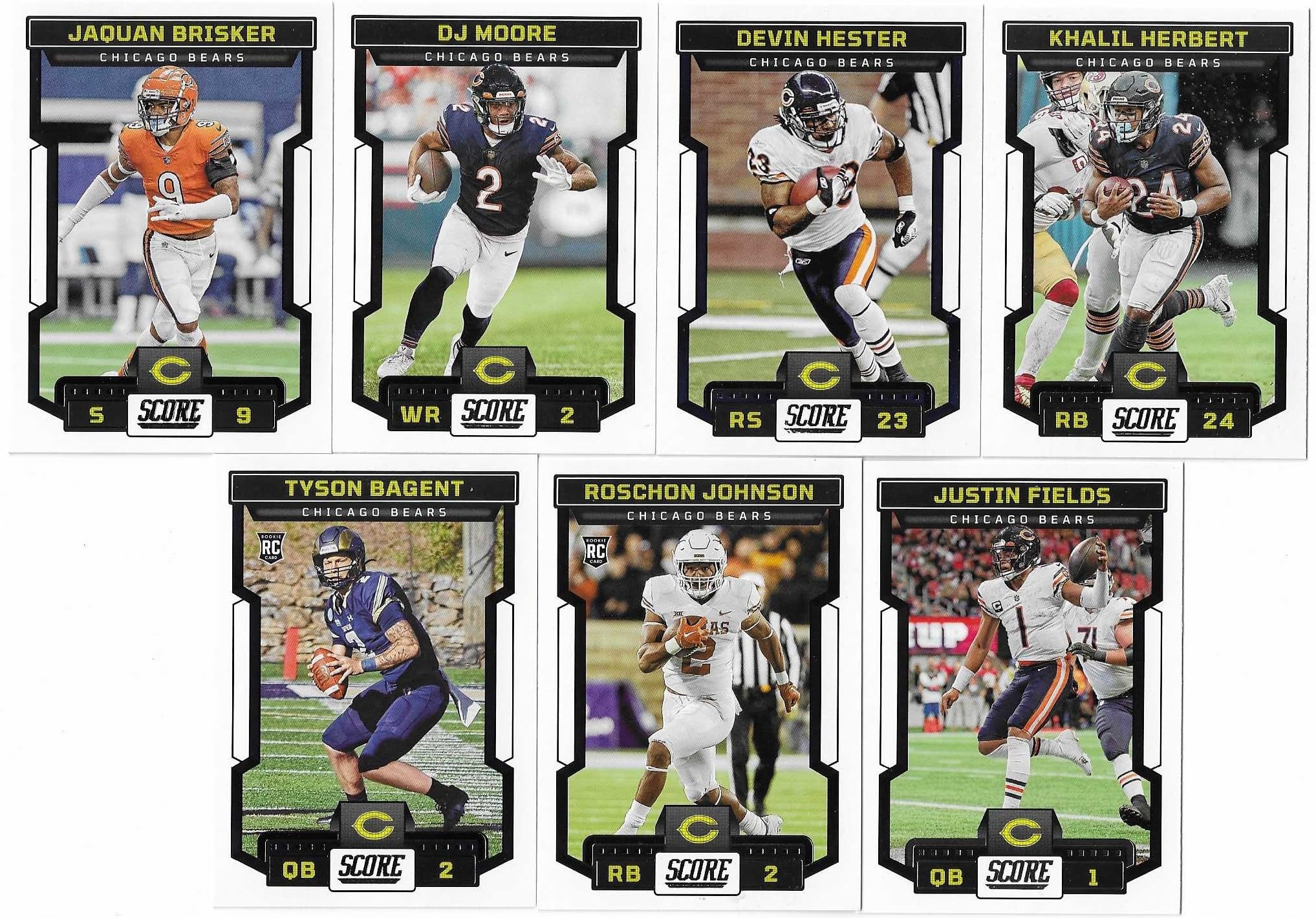 2023 Panini Score Football Chicago Bears Team Set 15 Cards W